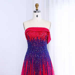 जेनले Lsz191 विशेष विपरीत रंग नाव गर्दन फुचिया शाम प्रोम - Product Image 3