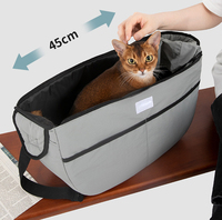 Sac de transport réglable et léger pour chien et chat, sac à bandoulière avec large sangle, fenêtre en maille respirante, panneau en PP, sac de voyage extérieur pour animaux de compagnie