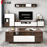 Meuble TV moderne de luxe en marbre et ensemble de table basse extensible en bois pour salon mobilier de maison multifonction