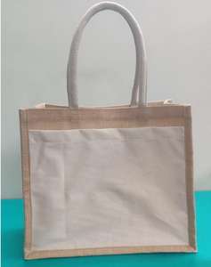 Sac de shopping en toile de coton personnalisable avec poignée en jute, sac à bandoulière multi-usages, écologique, pour femmes, vente en gros - Product Image 3