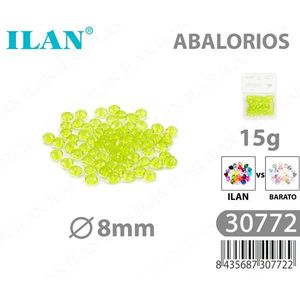 Ilan Abalorios Perline Rondelle Sfaccettate Gialle Trasparenti 8mm 15g - Product Image 1