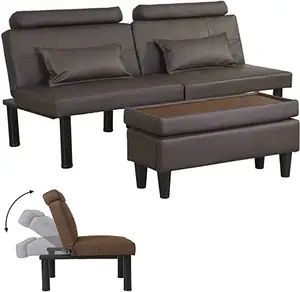 futon sofa sleeper Suppliers-Futon Schlafs ofa Tufted Loves eat Futon Couch mit Ottomane/Couch tisch, Cabrio Klapp Recliner Sleeper