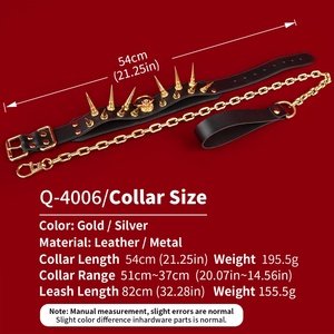 Collar de tracción con púas metálicas SM para entrenamiento de esclavos, juegos de bondage, diversión, collar de alta calidad, fetiche, juego de roles, juguetes sexuales para adultos al por mayor - Product Image 4