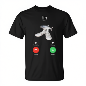Camiseta Fih Meme Fish Calling, unisex, para adultos, manga corta, cuello redondo, impresión digital, diseño divertido - Product Image 2