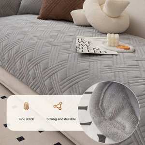Cristal Velvet Inverno Plush Sofá Slipcover Quatro Estações Universal Combinação Almofada Antiderrapante para Sala de Estar