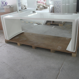 Escritorio de Oficina en Forma de U de Diseñ<span class=keywords><strong>o</strong></span> Simple para <span class=keywords><strong>CEO</strong></span>, Personalizado a Pedido, de Alta Calidad, en Piedra Corian Blanca - Product Image 5