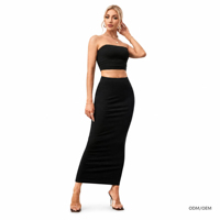 Ensembles de robes ajustées séduisantes et élégantes pour le printemps et l'été, associés à des hauts sans manches et des tenues pour femmes. ODM OEM