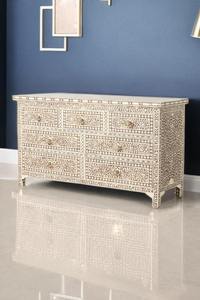 Meuble à tiroirs unique en os incrusté, fabriqué à la main avec des détails de luxe pour les projets de décoration intérieure à prix de gros - Product Image 3