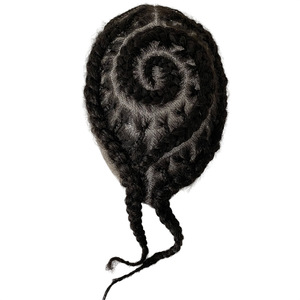 Prótesis Capilar de Encaje Completo para <span class=keywords><strong>Hombre</strong></span>, Cabello Remy Indio, 130% de Densidad, Rizo <span class=keywords><strong>Afro</strong></span>, Encaje de Crochet, Negro Natural - Product Image 6