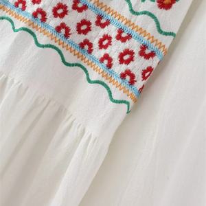 ชุดเดรสผ้าฝ้ายลำลองแบบใหม่ แขนยาว ปักลาย - Product Image 5