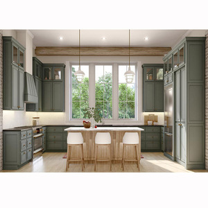 Moderno <span class=keywords><strong>soggiorno</strong></span> di transizione usato armadio da <span class=keywords><strong>cucina</strong></span> set assemblato armadi in rovere bianco personalizzati armadi - Product Image 5