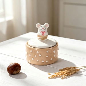 Juego de Salero y Pimentero de Cerámica con Forma de Ratón, Botella de Condimento Kawaii para Cocina, Decoración para <span class=keywords><strong>el</strong></span> Hogar, Regalo para la Inauguración de una Casa - Product Image 6