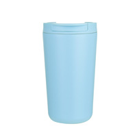 Termo DF Azul Claro de 380 ml, Acero Inoxidable 304, Aislamiento al Vacío, para Café y Agua, Portátil para Auto, Aislamiento Térmico de 6 a 12 Horas
