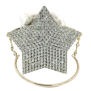 Yeni ürün moda taklidi kristal yıldız inci kolu akşam bayan çanta