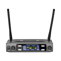 Système de microphone sans fil portable professionnel à 2 canaux, cardioïde dynamique, XLR, avec fonction d'annulation du bruit pour la maison