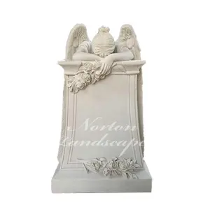 Özel tasarım beyaz taş mermer melek gravür mezar taşı granit kelebek mezar taşı çocuk mezar taşı