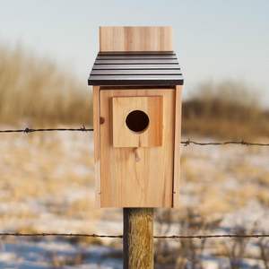 Casa per gli uccelli di cedro colibrì colibrì all'aperto in legno Cottage Design 2 pezzi da giardino gabbia per animali da vivere - Product Image 1