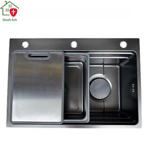 Grifo de Cocina Inteligente de un Solo Tazón Grande con Cascada, Pantalla Digital LED, Fregadero Multifunción de Acero Inoxidable 304 - Product Image 1
