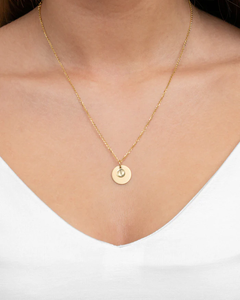 Collar con Colgante <span class=keywords><strong>de</strong></span> Doble Disco con Huella <span class=keywords><strong>de</strong></span> Bebé, Chapado en Oro <span class=keywords><strong>de</strong></span> 18K, Acero Inoxidable, Resistente al Deslustre, Grabable, Regalo Cristiano <span class=keywords><strong>para</strong></span> Mamá - Product Image 3