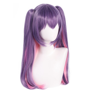 Perruque longue à double queue de cheval rose rouge mélangée pour cosplay d'anime d'Halloween AOKG-079 - Product Image 5