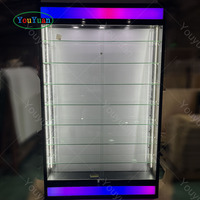 Vitrine de présentation en verre avec cadre en aluminium verrouillable de 78 pouces de haut, vitrine pour boutique de tabac, vitrine de présentation
