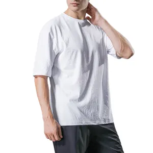 Grosir Pria Gym Cepat Kering Kebugaran Tshirt Pakaian Logo Kustom Olahraga Plain T Shirt