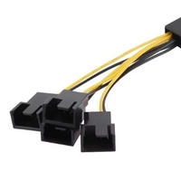 D-port Kipas Casing CPU Komputer Kabel Kipas 3Pin Kabel Daya 1 Hingga 4 Cara Kabel Ekstensi Adaptor Pembagi Daya Bagian Pendingin PC