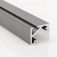 Tube carré en aluminium, profilé oblique lumineux en alliage, éclairage de tiroir, abat-jour en PC en forme de L, moulure d'angle de plafond, éclairage LED T5 anodisé