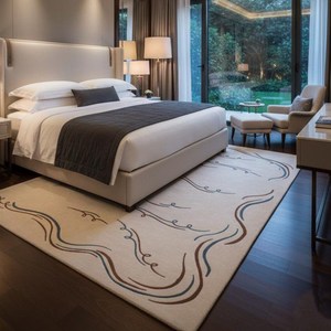 Alfombra de Lana Hecha a Mano con Diseño Abstracto Moderno, Alfombra para Dormitorio, Sala de Estar, Decoración de Interiores Contemporánea, Personalizada - Product Image 1