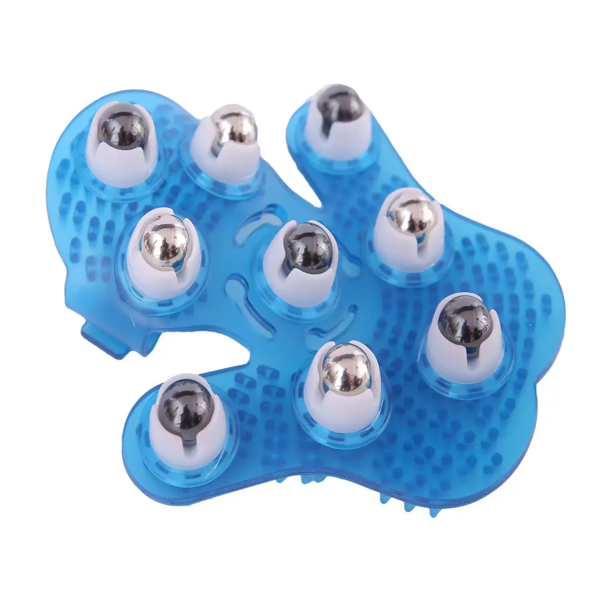 360 Degree Rotation 9 Metal Balls Held Hand Massager Palm Shaped Yoga Rehab Pain Relieve Massage Roller