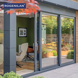 Porte coulissante triple vitrage en aluminium Rogenilan pour balcon extérieur, écoénergétique, sécurisée, avec fonction de levage et de glissement - Product Image 1