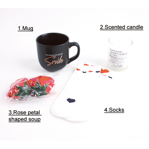 BespritGift tasse en céramique boîte-cadeau personnalisé fleurs soupe bougie parfumée à la main romantique Saint Valentin coffret cadeau pour les femmes - Product Image 2