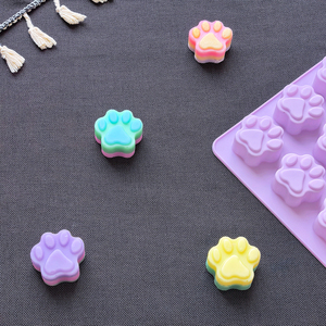 Động vật Paw in Cookie Khuôn Con Chó dấu chân mèo Paw Silicone Kẹo sô cô la khuôn Pudding Jelly handmade Thức ăn vật nuôi công cụ nướng - Product Image 5