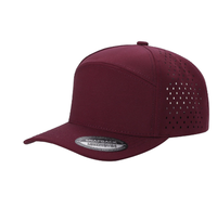 Casquette de baseball perforée au laser à 7 panneaux, imperméable, avec logo personnalisé, casquette de sport ventilée, casquette de camionneur à visière plate vierge