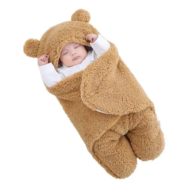 Мягкий пушистый флисовый детский зимний спальный мешок для новорожденных