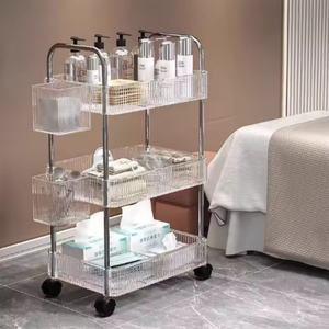 2025 Hot Selling Factory Directly 3 Liters Custom Clear <b>Trolley</b> Cart Acrylic <b>Bar</b> Cart With Wheels - Product Image 3