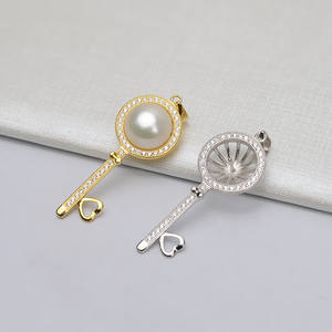 Pendentif en argent Han S925, pendentif en forme de cœur pour femme, bricolage, perle, plateau vide pour bijoux, accessoires 10-14, 616 - Product Image 1