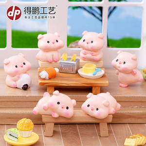 Figura Decorativa de Cerdo en Resina, Miniatura de Animal para Decoración del Hogar o Escritorio, Marca Dp Craft - Product Image 1