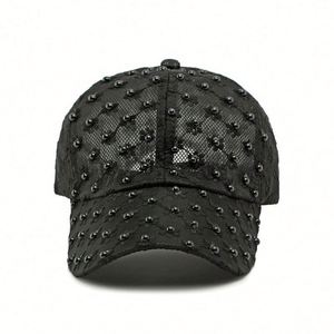 New Arrival Spring Summer Ethnic Pearl Flower Breathable Lace Design Baseball Cap for Women <b>Sunscreen</b> Trendy Beach Sport Sun Hat - Product Image 4