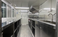 Remorque alimentaire remorquable personnalisée SANSHELL FW480 en acier inoxydable, chariot mobile multifonctionnel pour burgers, hot-dogs, snacks et service de bière, 4 roues