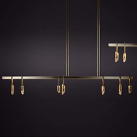 XZ Plafond Haut Salon Design Style Américain Laiton Vieilli Cristal Albâtre Lumières et Lustre Design Pendentif Suspension Lampe Suspendue