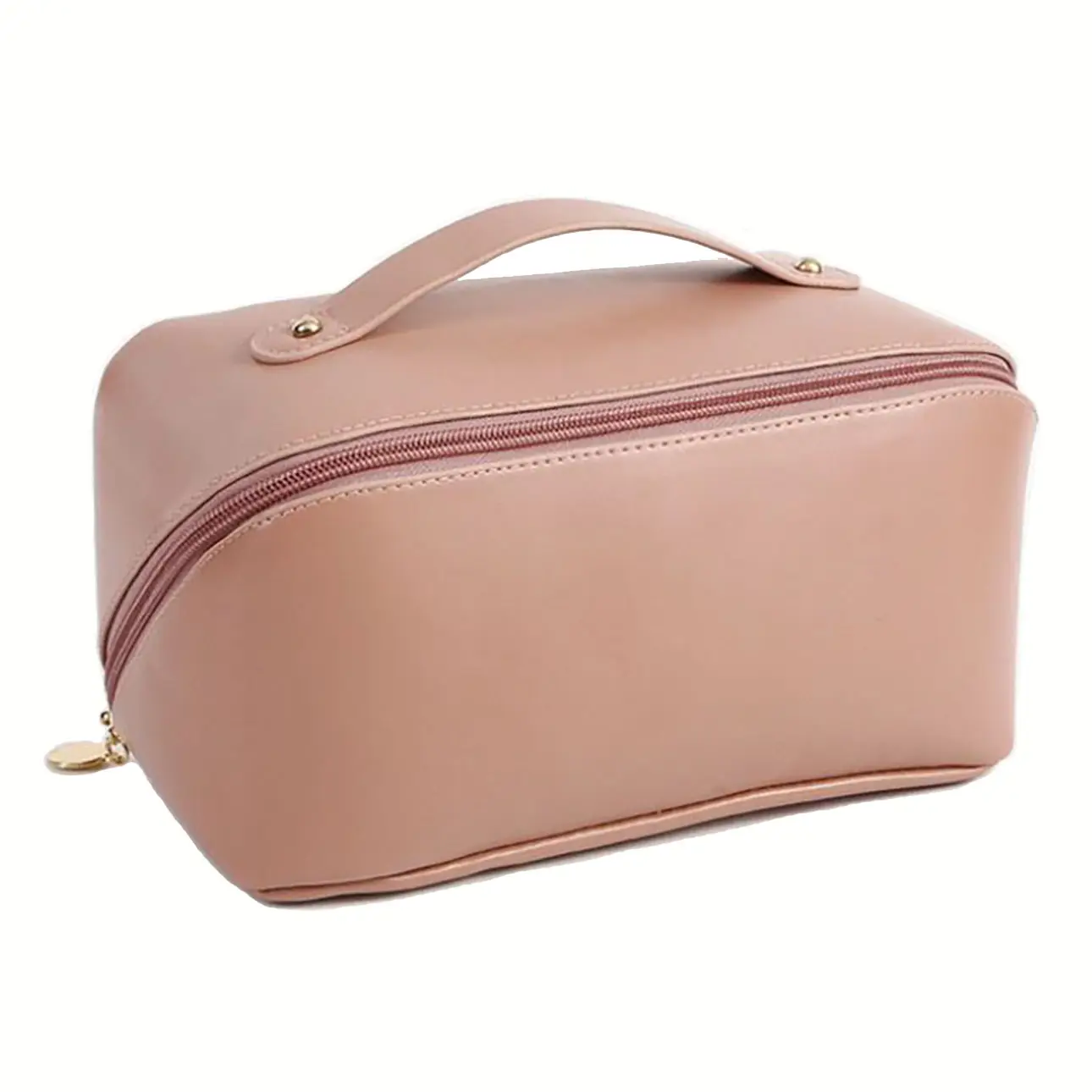 Custom Large PU Cosmetic Bag Skincare Beauty Case Waterproof Zipper Lazy Toiletry Bag PU Leather Travel Makeup Organizer Bag