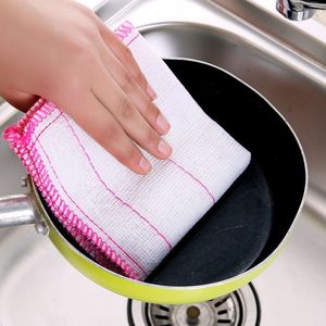 Bamboo Fiber Dish Cloth Rectangle Kitchen Cleaning Cloth For Pots And Pans Absorbent - Product Image 3