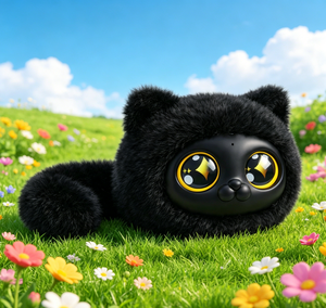 Black <b>Plush</b> <b>Cat</b> Toy With Big Eyes 11-30CM Soft Stuffed Animal For Kids Age 2-4 Years Unisex Gift - Product Image 1