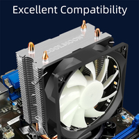 COOLMOON pendingin udara CPU P22 90MM, pendingin udara komputer 2 heatpipe TDP 125W Harga Murah kipas pendingin PC Game