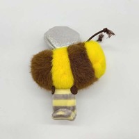 Usine personnalisé mignon Animal en peluche Bracelet fête décoration cadeau dessin animé abeille en peluche claque bandes pour enfants claque cercle jouet