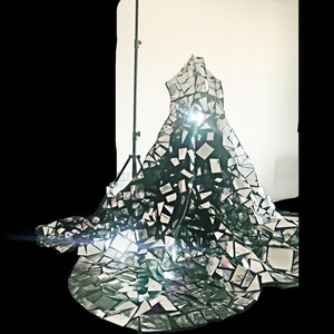 กระจกเงินเสื้อคลุมเต้นรำเครื่องแต่งกายผู้หญิง <span class=keywords><strong>GoGo</strong></span> ชุดผู้ชายบาร์ Rave ไนท์คลับกระจกแสดงชุดเสื้อผ้า - Product Image 3