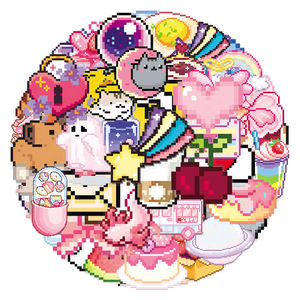 HOYO Lot de 500 autocollants, motifs Chat, Bonheur, Météo, <span class=keywords><strong>Coccinelle</strong></span>, Art Mucha, Style Pixel, Amitié, Poker, Renne, Sorcier - Product Image 5