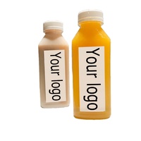 Bouteilles de boisson/soda/jus en plastique PET carrées jetables personnalisées avec impression sérigraphique Capacités de 2 oz à 32 oz et bouchon Al