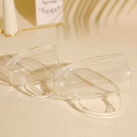 Tasse en verre sous vide à double paroi transparente avec poignée Offre Spéciale pour la fête pour les boissons à l'eau, thé et café vente en gros